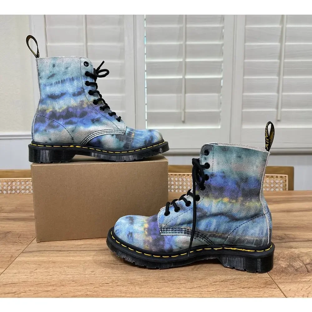 Dr. Marten's Docs Women's 1460 Pascal Tie Dye Leather Lace Up Boots Size 7 NWOB